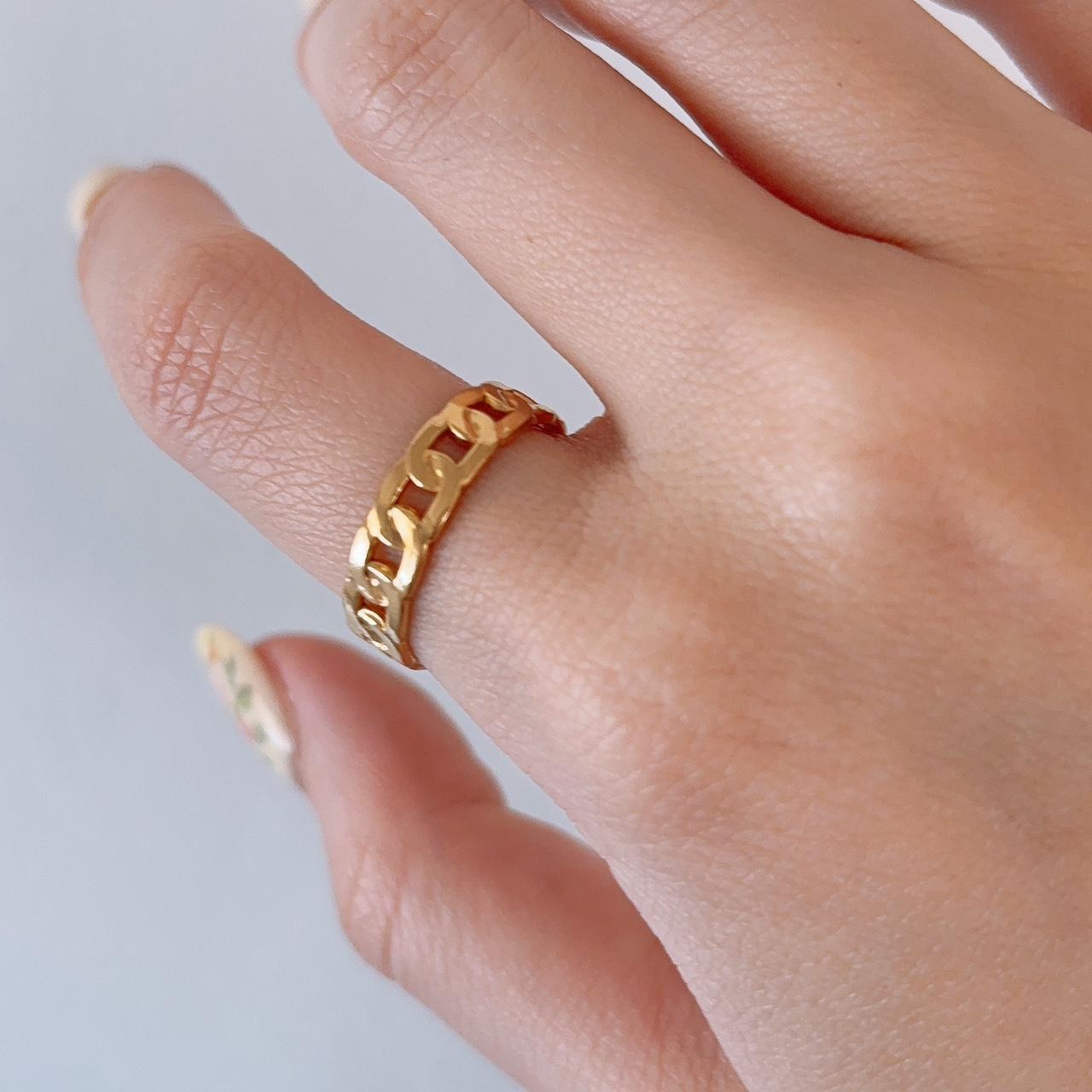 Aleka gold link chain ring