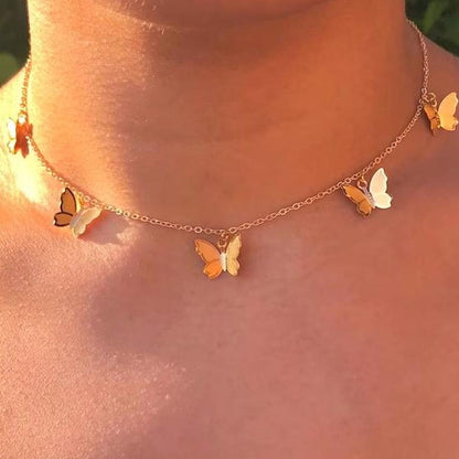 Xena gold butterfly necklace