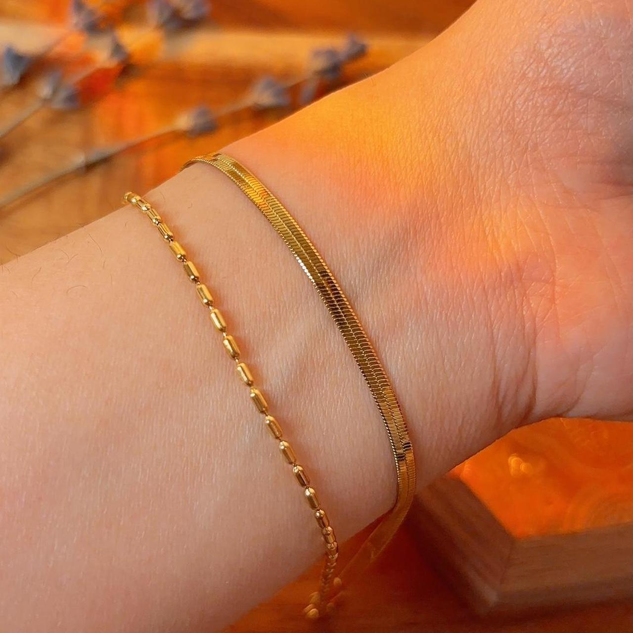 Alexa double gold chain bracelet