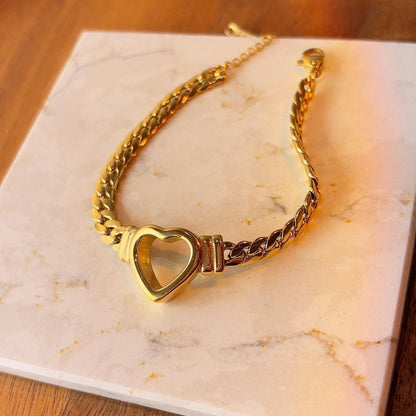 Arianna heart chunky chain bracelet