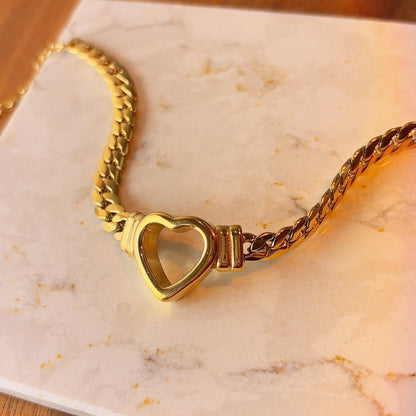 Arianna heart chunky chain bracelet