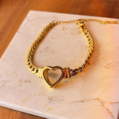 Arianna heart chunky chain bracelet