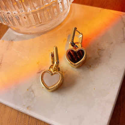 Claudia heart hoop gold earrings