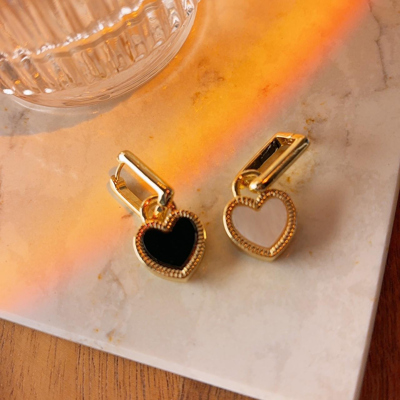 Claudia heart hoop gold earrings