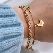 Corinne Butterfly Turquoise Gold Bracelet