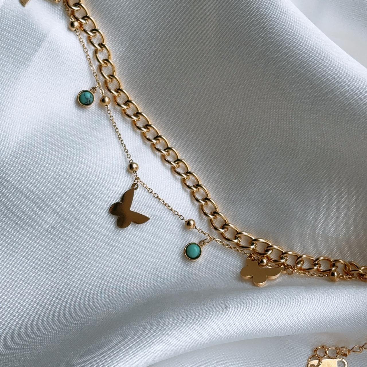 Corinne Butterfly Turquoise Gold Bracelet