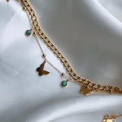 Corinne Butterfly Turquoise Gold Bracelet