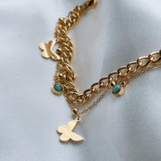 Corinne Butterfly Turquoise Gold Bracelet