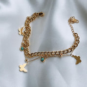 Corinne Butterfly Turquoise Gold Bracelet