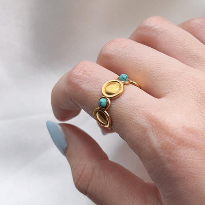 Cornelia sun disc gold ring