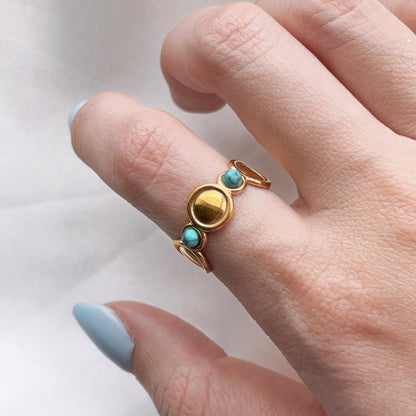 Cornelia sun disc gold ring