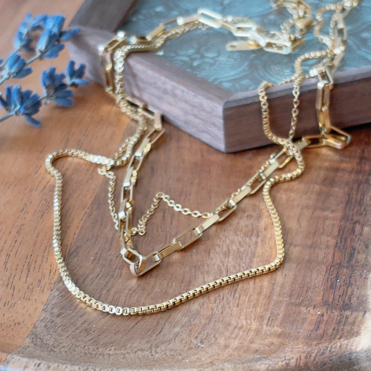 Deulara gold multilayered necklace