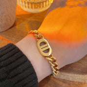 Dyanne Buckle Chunky Chain Gold Bracelet