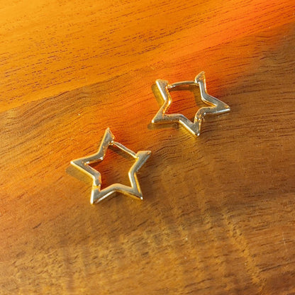 Galini Star gold hoop earrings