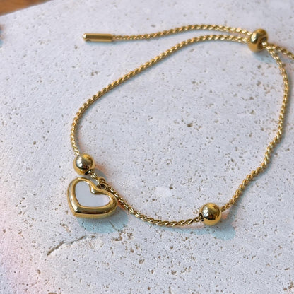 Heart shell gold bracelet