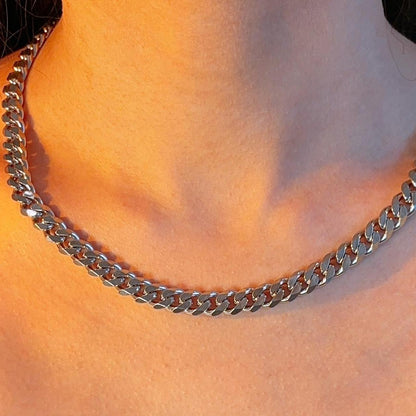 Helena silver chunky curb chain necklace