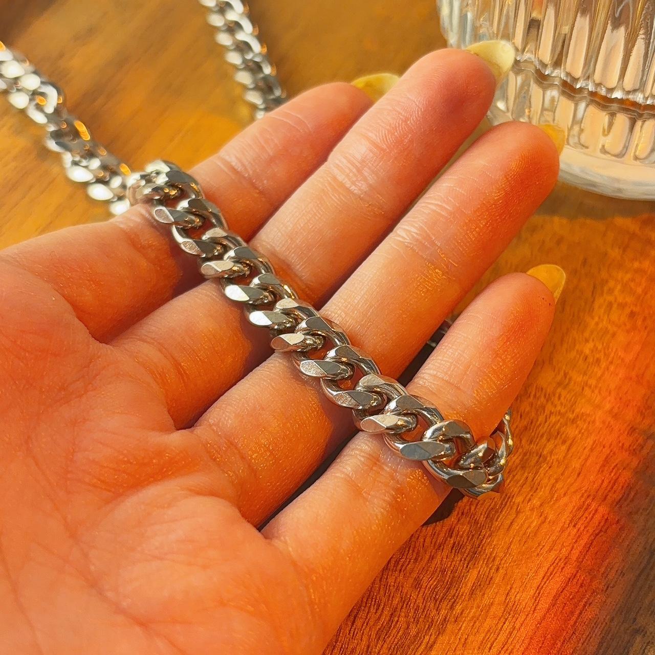 Helena silver chunky curb chain necklace