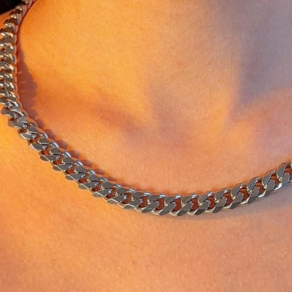 Helena silver chunky curb chain necklace