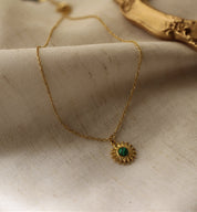 Emerald Sun Gold Necklace