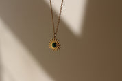 Emerald Sun Gold Necklace
