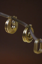 Golden Ripple Gold Earrings
