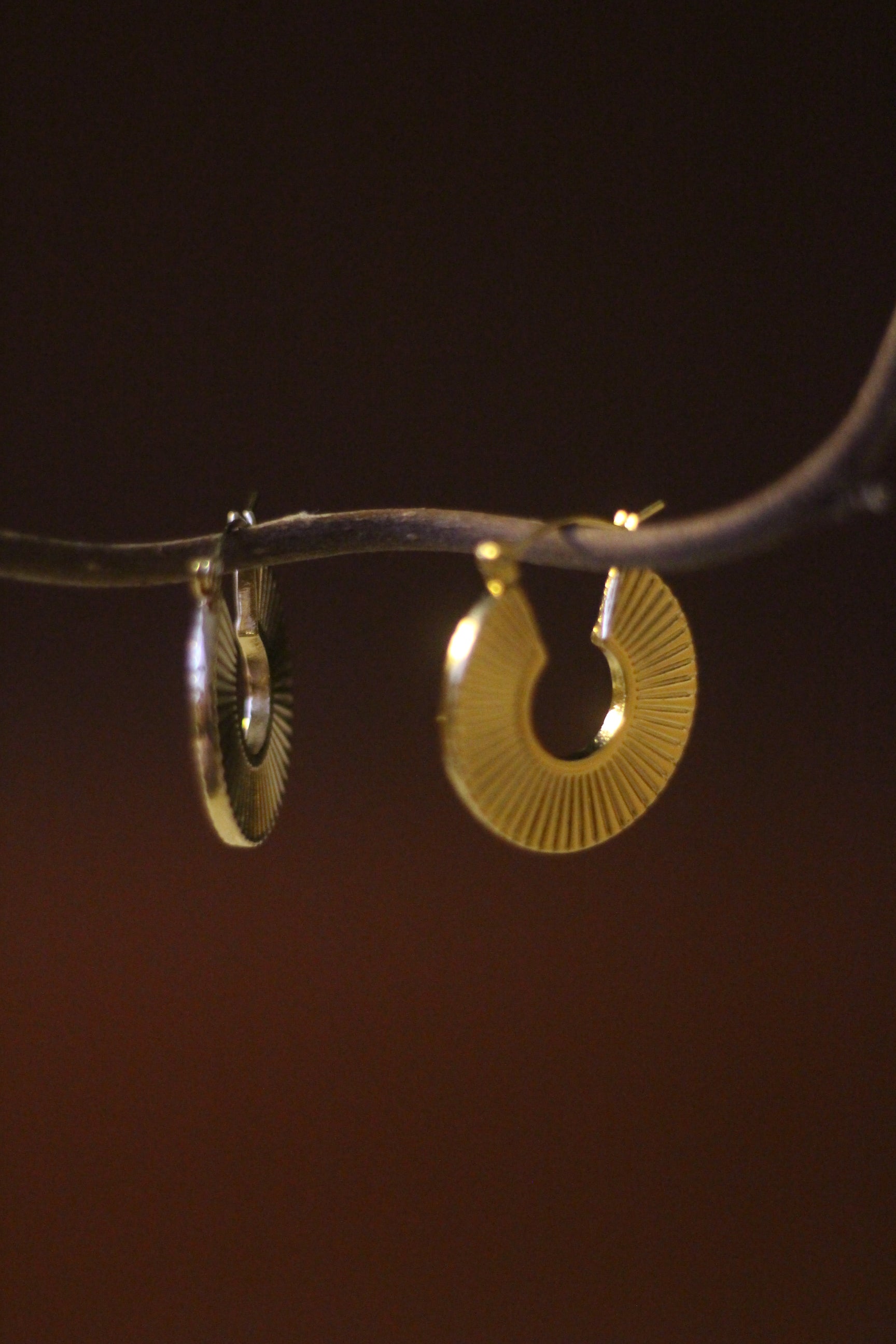 Golden Ripple Gold Earrings