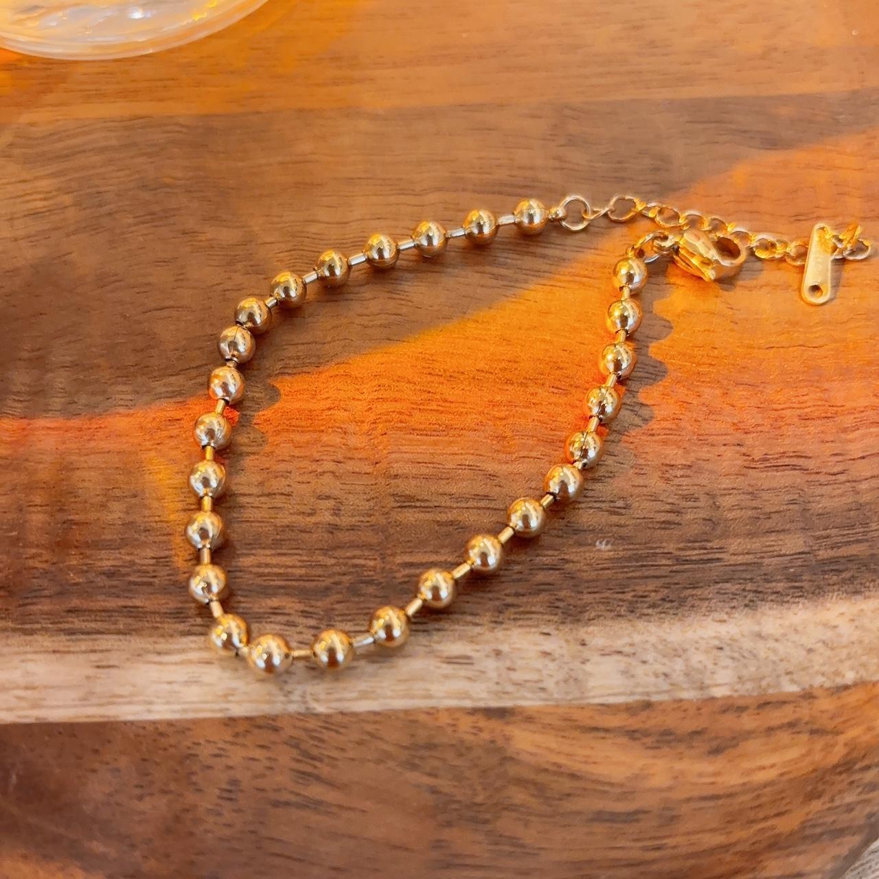 Janet beaded chain gold bracelet