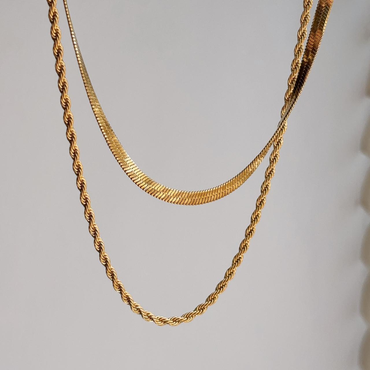 Lymseia gold double chain necklace