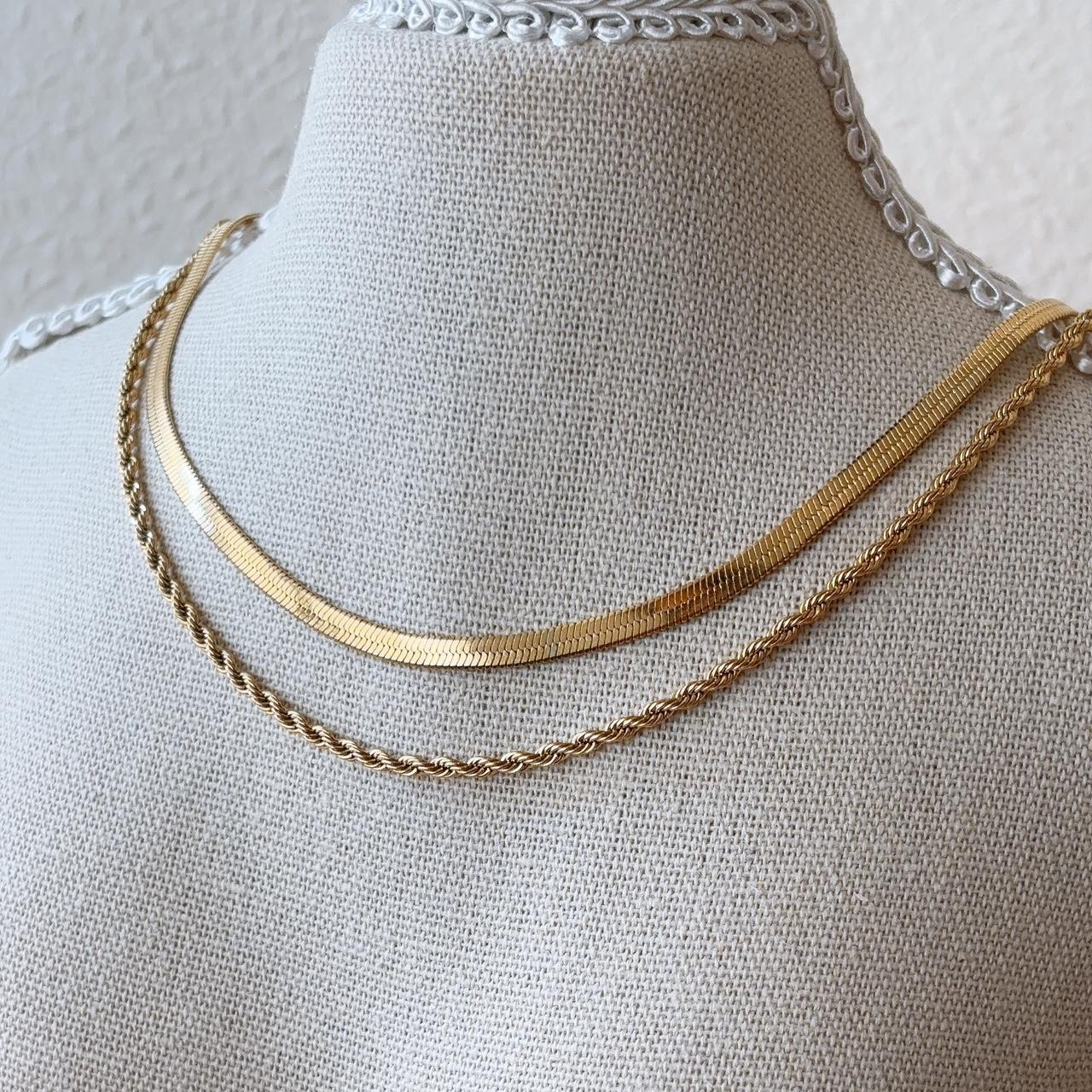 Lymseia gold double chain necklace