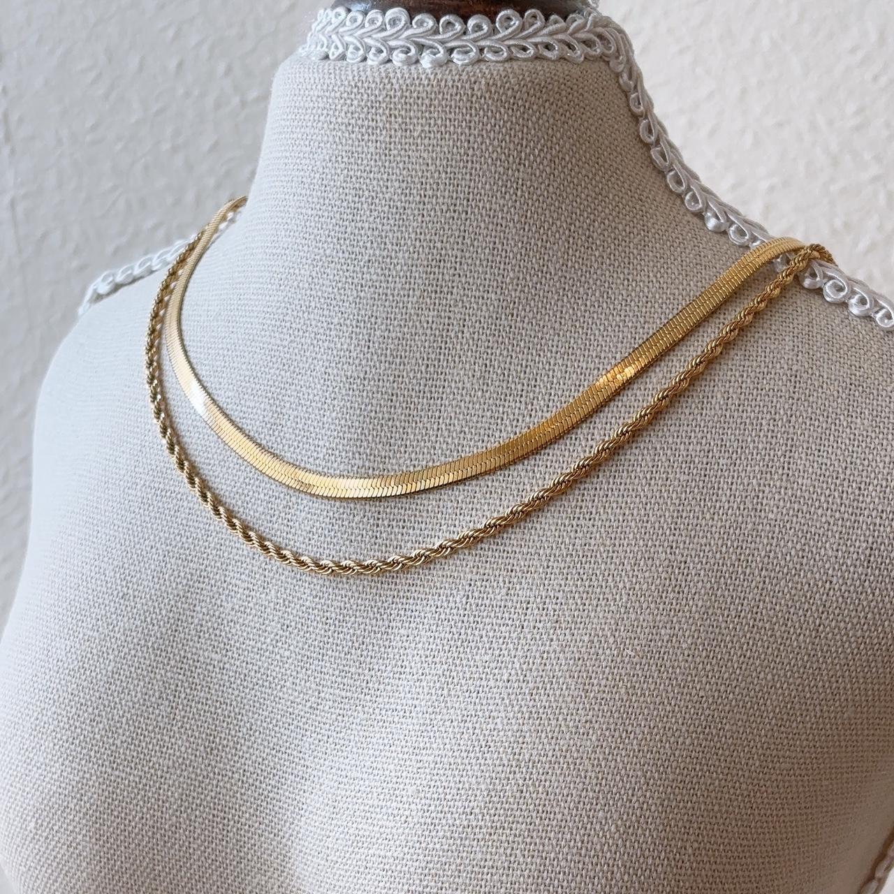 Lymseia gold double chain necklace