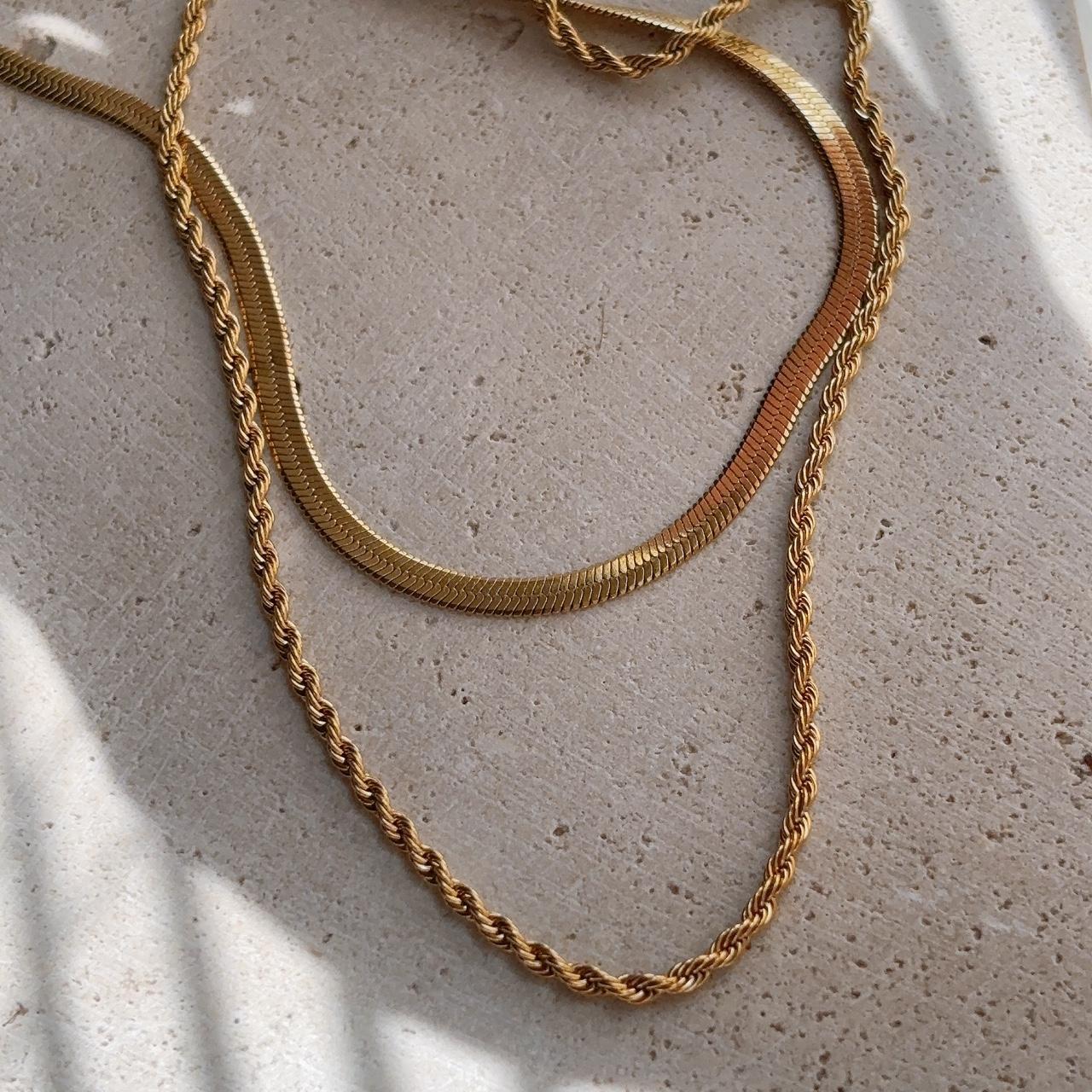 Lymseia gold double chain necklace