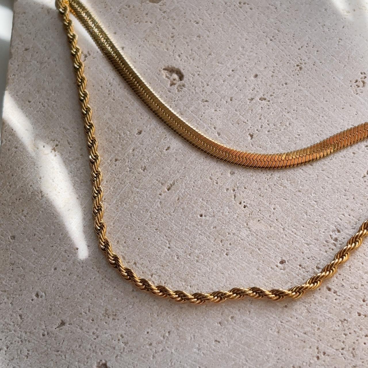 Lymseia gold double chain necklace