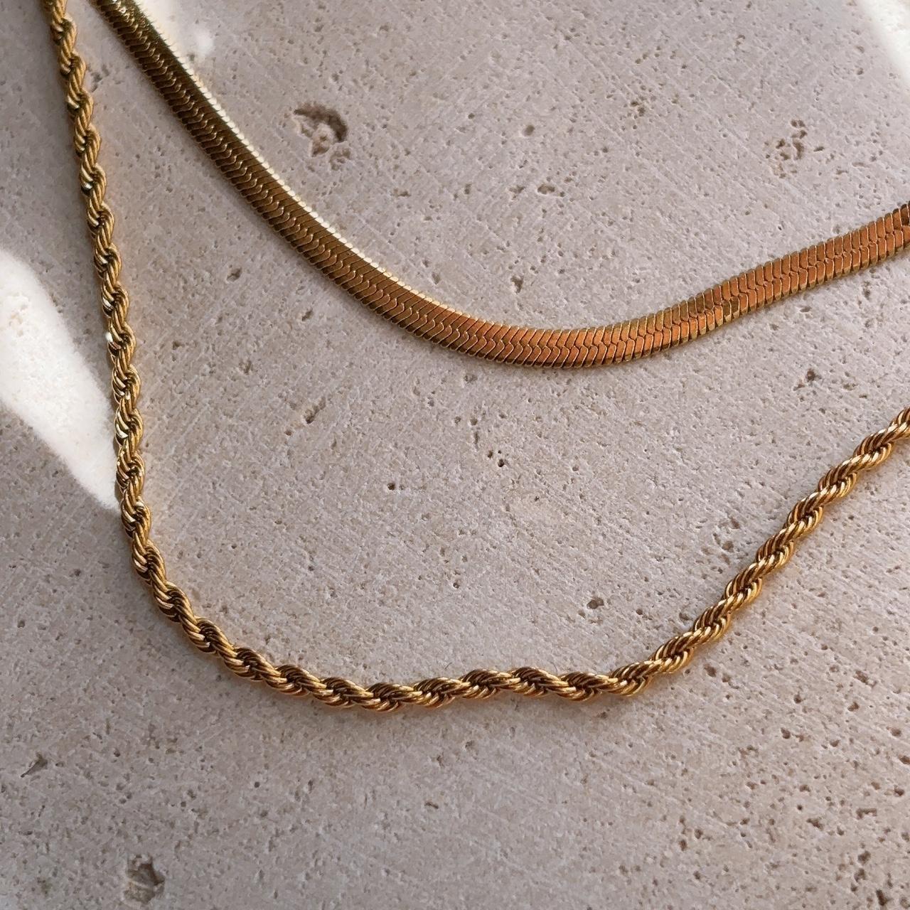 Lymseia gold double chain necklace