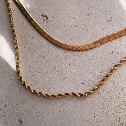 Lymseia gold double chain necklace