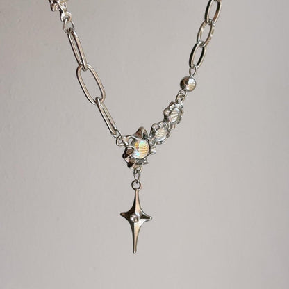 Moonlight silver star necklace