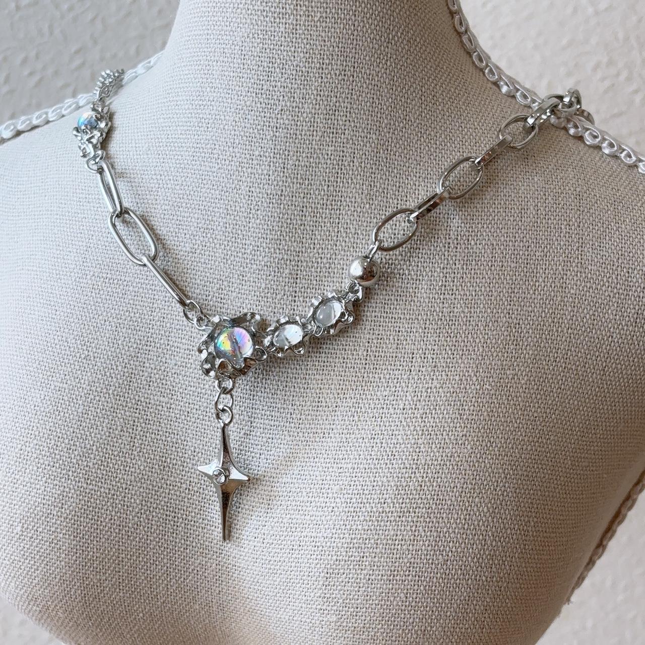 Moonlight silver star necklace