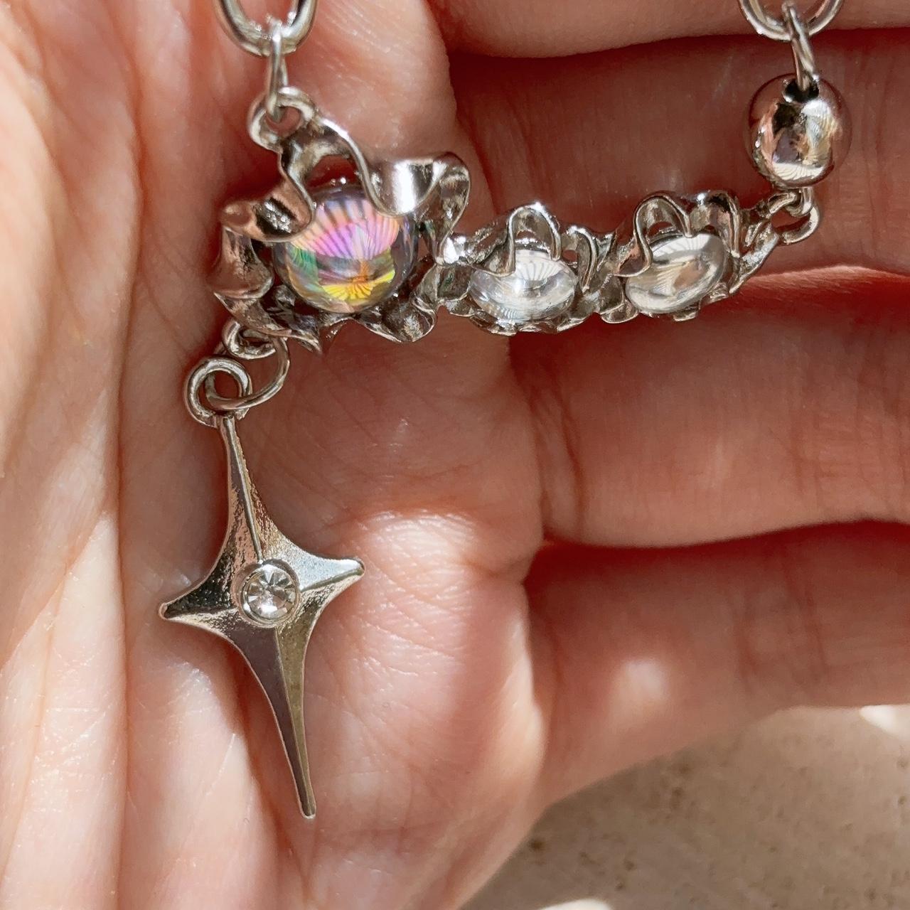 Moonlight silver star necklace