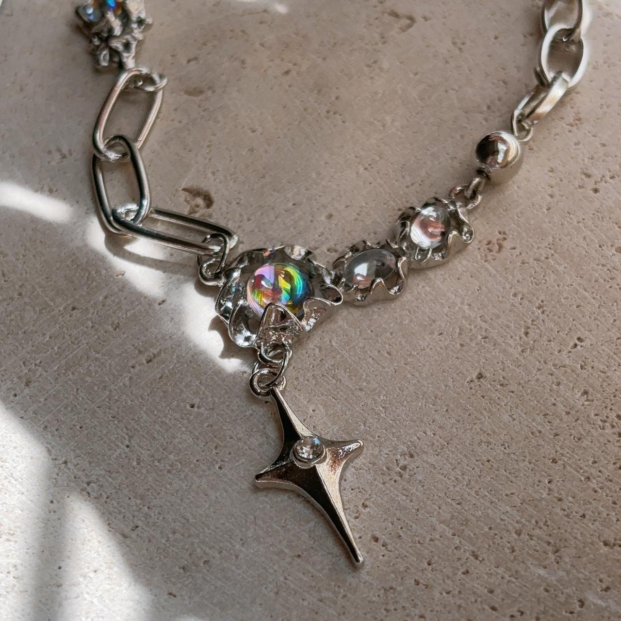 Moonlight silver star necklace