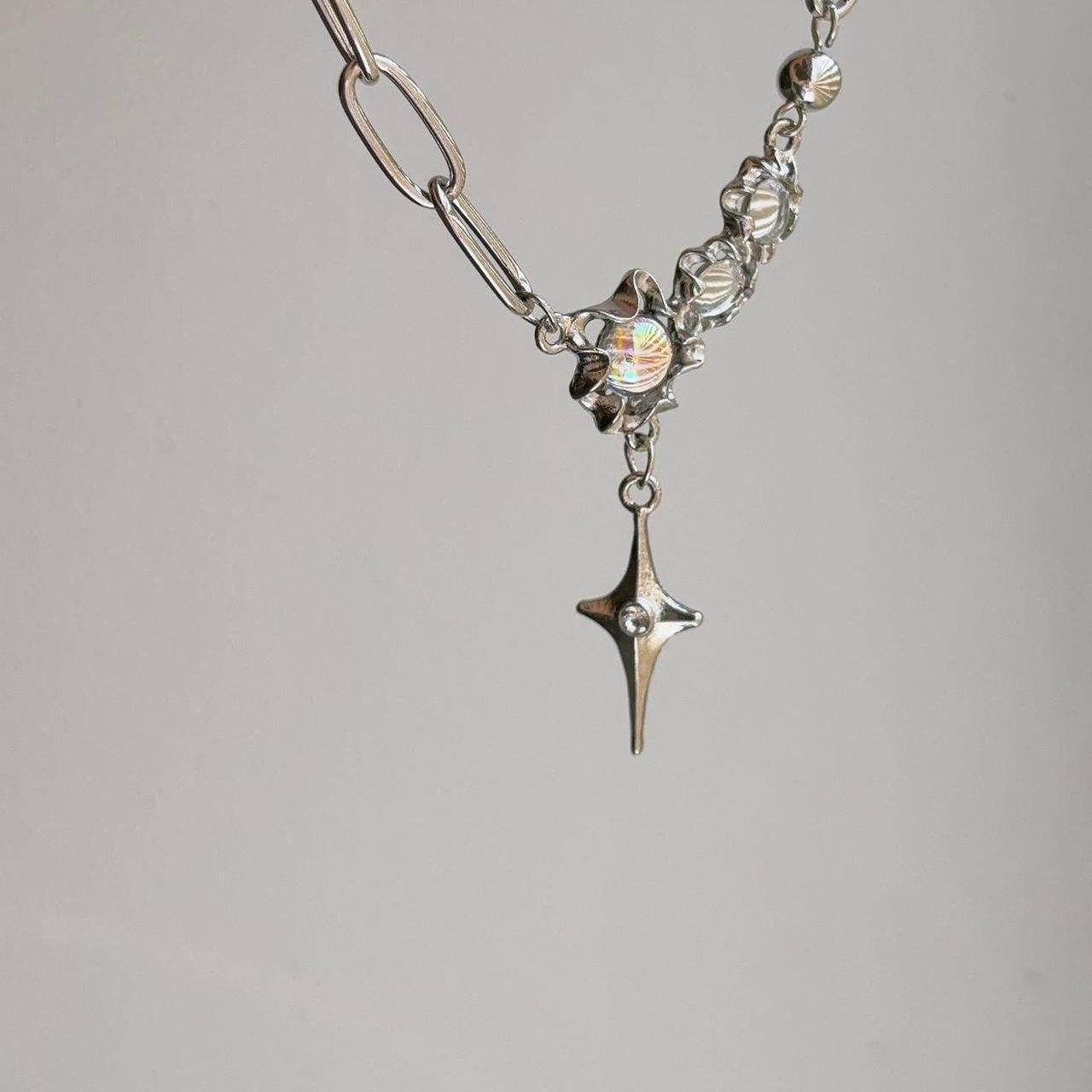 Moonlight silver star necklace