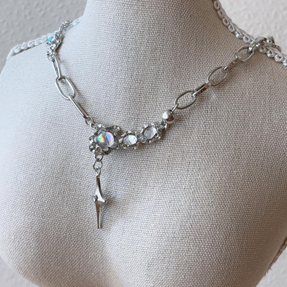 Moonlight silver star necklace