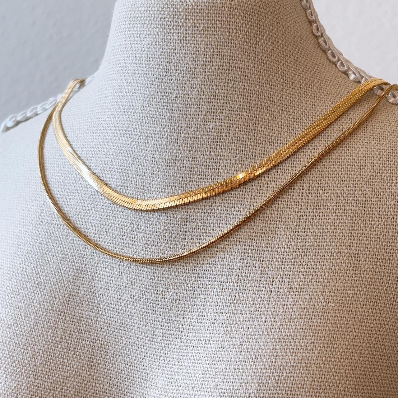 Noemie gold double chain necklace