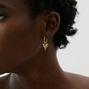 Valentine Heart Hoop Gold Earrings