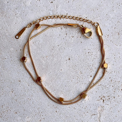 Florence double gold chain gold bracelet