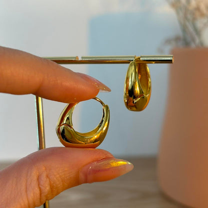 Lola golden crescent hoop earring