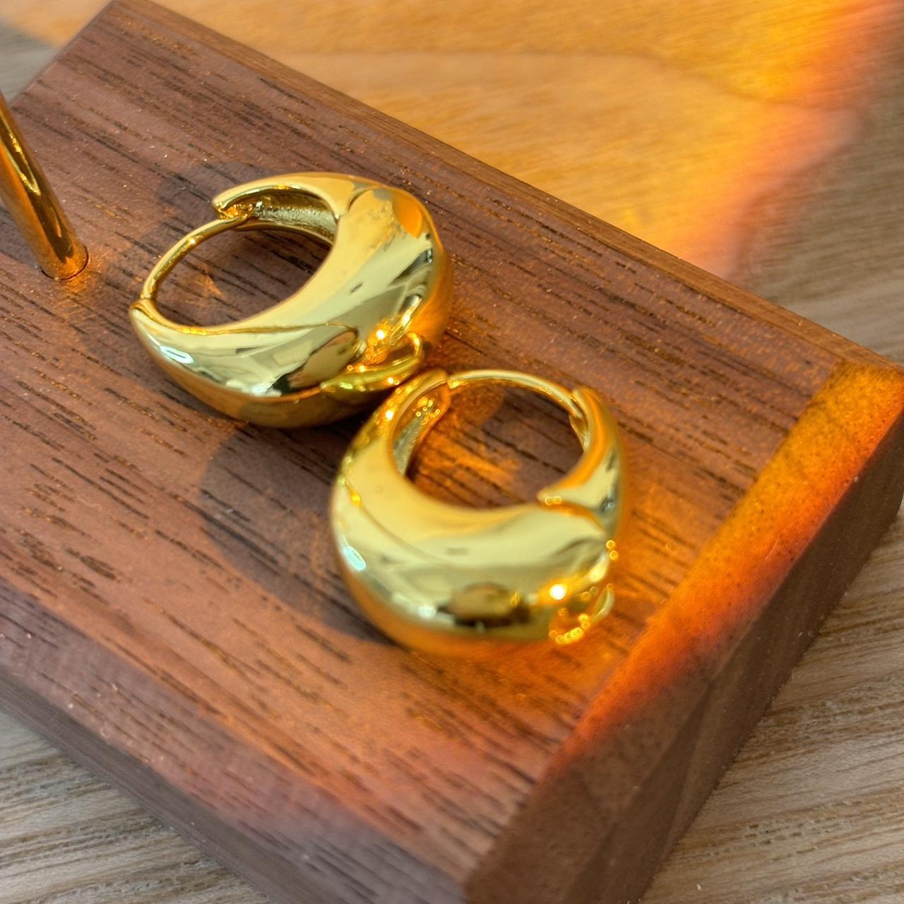 Lola Golden Crescent Hoop Earring