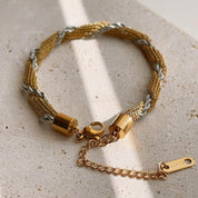 Trissa Gold and Silver Chain Gold Bracelet