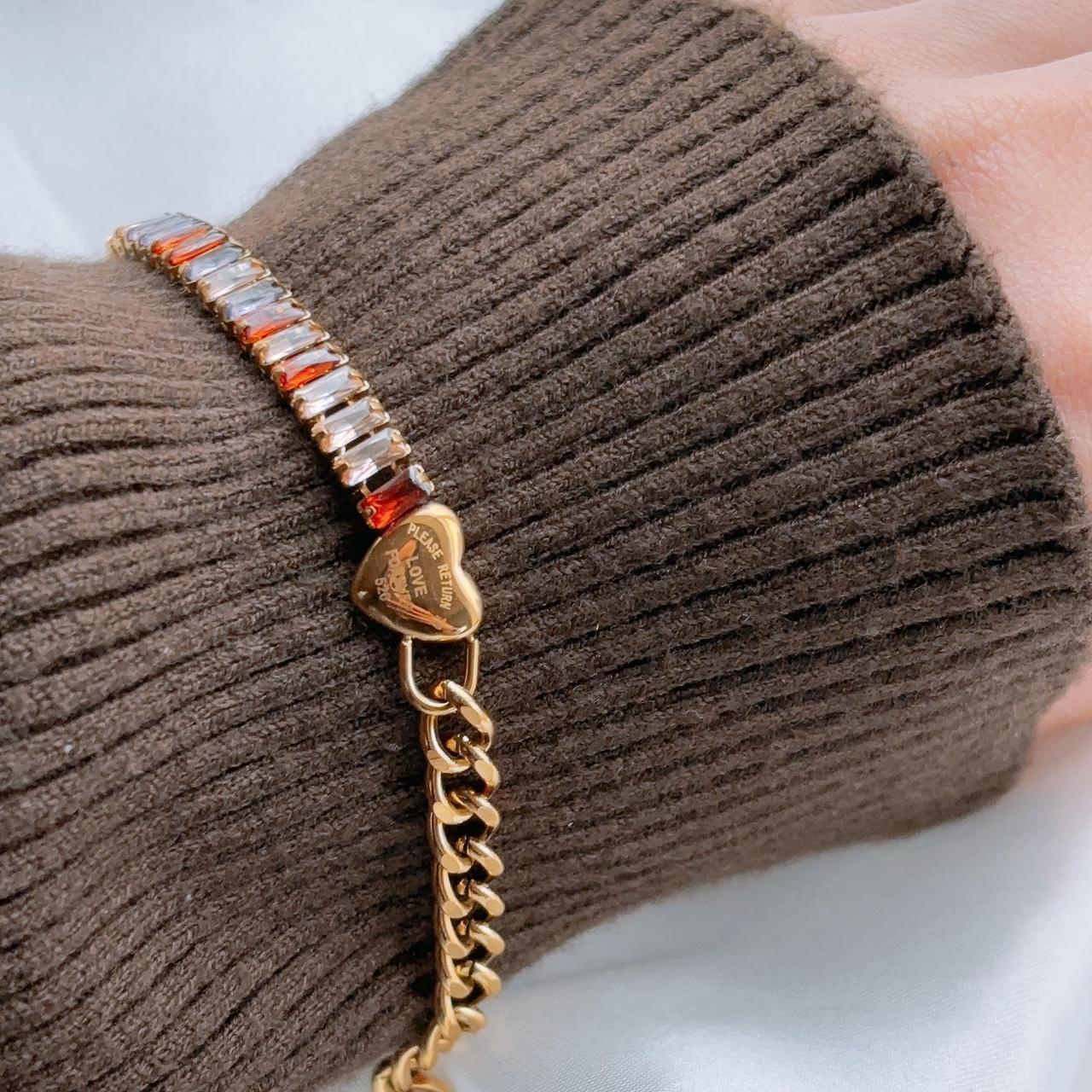 Danette Sunset Mosaic Crystal Heart Bracelet