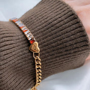 Danette Sunset Mosaic Crystal Heart Bracelet