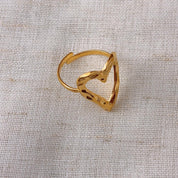 A Place in my Heart Gold Textured Hollow Heart Ring