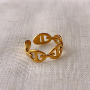 Maria Gold Buckle Chain Ring